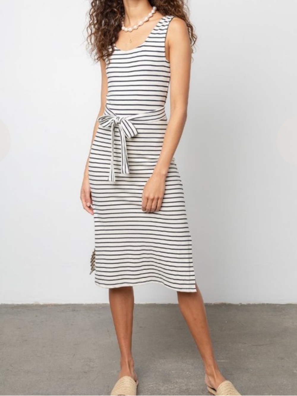 Rails Taylin Striped Dress Chalk Navy Stripes Sleeveless Belted Size Small
